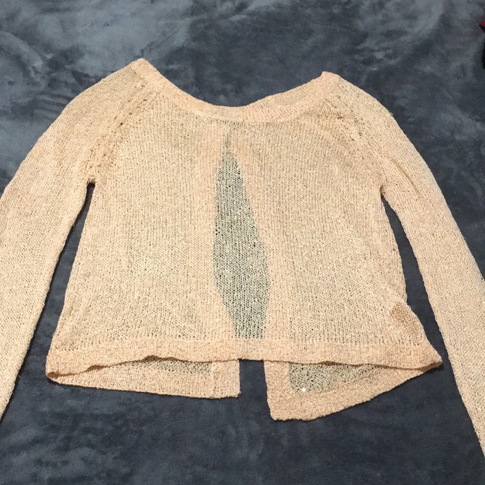 Peach blouse with glitter|Size: S/M|Brand: unig